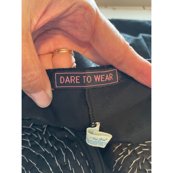 Dare To Wear black embellished corset dress beaded mini padded underwire 36 B/C - Picture 6 of 8